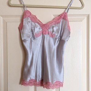 Marciano by Guess Silver-Grey Silk and Lace Camisole - XS / Extra Small